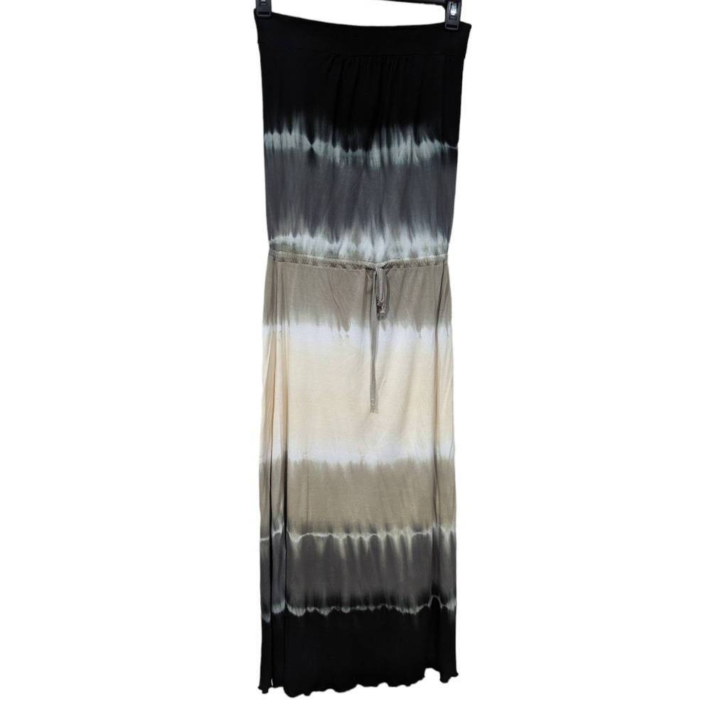 Debbie Katz South Beach size S/M Black, tan, and beige Tie Die Maxi Dress